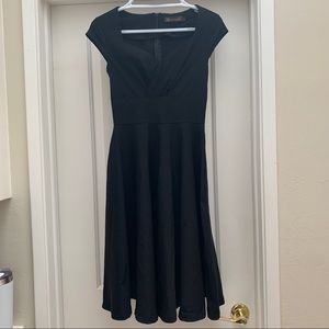 Black cap sleeve vintage inspired dress